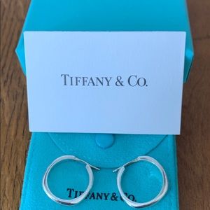 Tiffany Cushion Sterling Silver Hoops